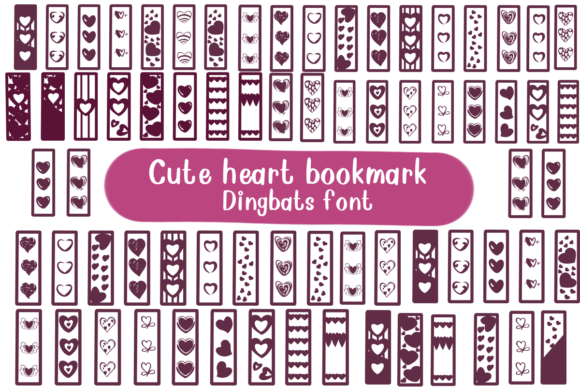 Cute Heart Bookmark: A Font That Speaks Love